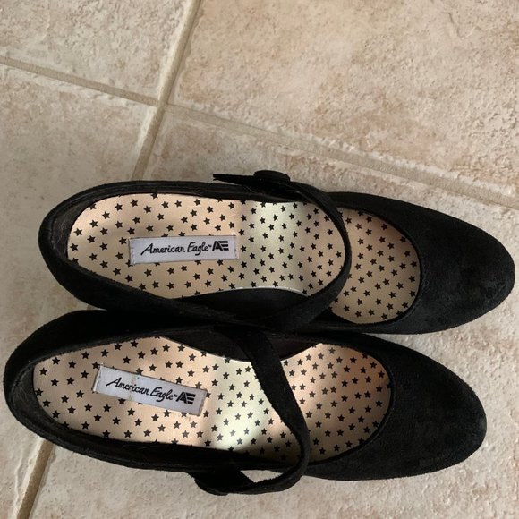 American Eagle, Black, Faux-Suede, Retro, Mary Janes - Picture 7 of 7